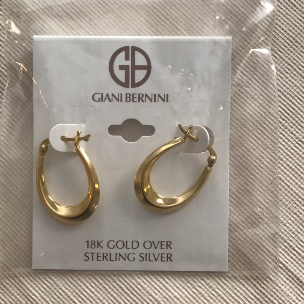 18kGold over Sterling Silver Tapered Hoop Earrings